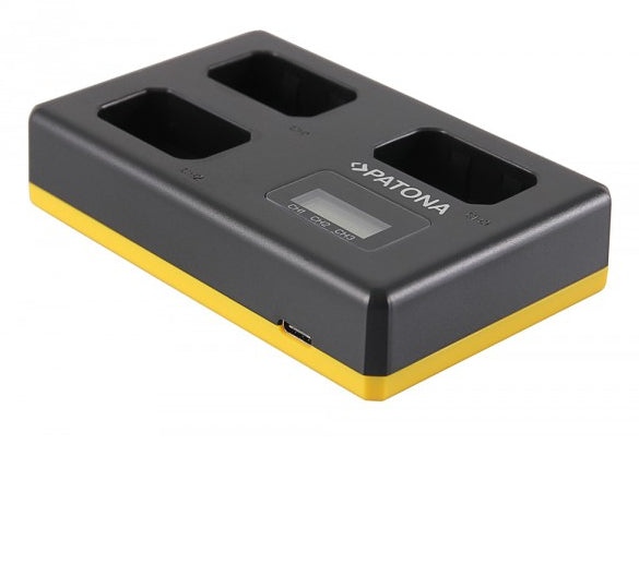 PATONA USB Triple Akkulader – für Sony NP-FW50, NEX-3, NEX-3A und andere – 3-fach, USB