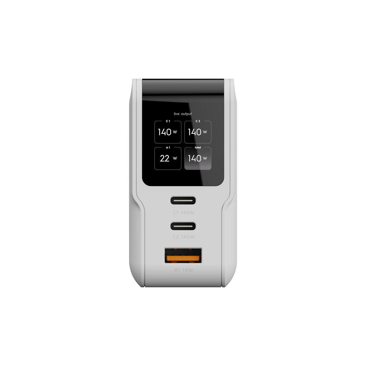 Xtorm NextGen XECNG1400 USB-Ladegerät 140 W – USB-C×2, USB-A×1 – PD, QC 3.0, GaN – Weiss
