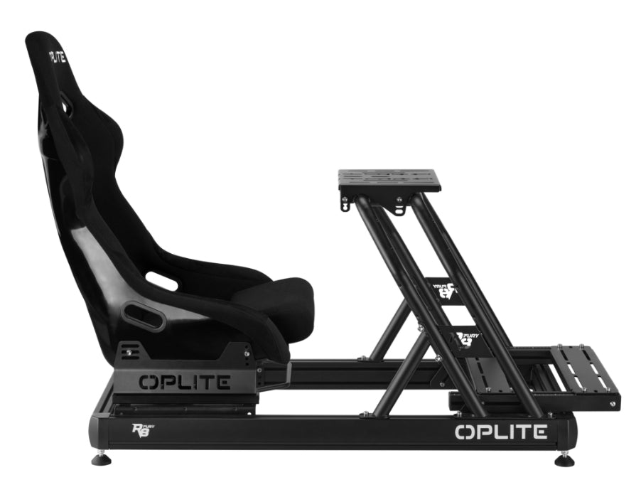 Oplite R8 Fury – Höhenverstellbarer Tisch, 60 × 120 cm, 150 kg, Schwarz, Stahl/Aluminium, für GT/NASCAR/Rallye