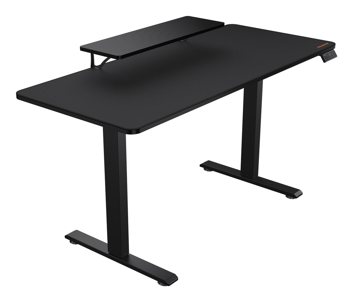 COUGAR Gaming COUGAR E-Star 140 – Höhenverstellbarer Tisch, 140 × 60 cm, elektrisch, 72–117 cm, 60 kg, schwarz, Kohlefaser/s