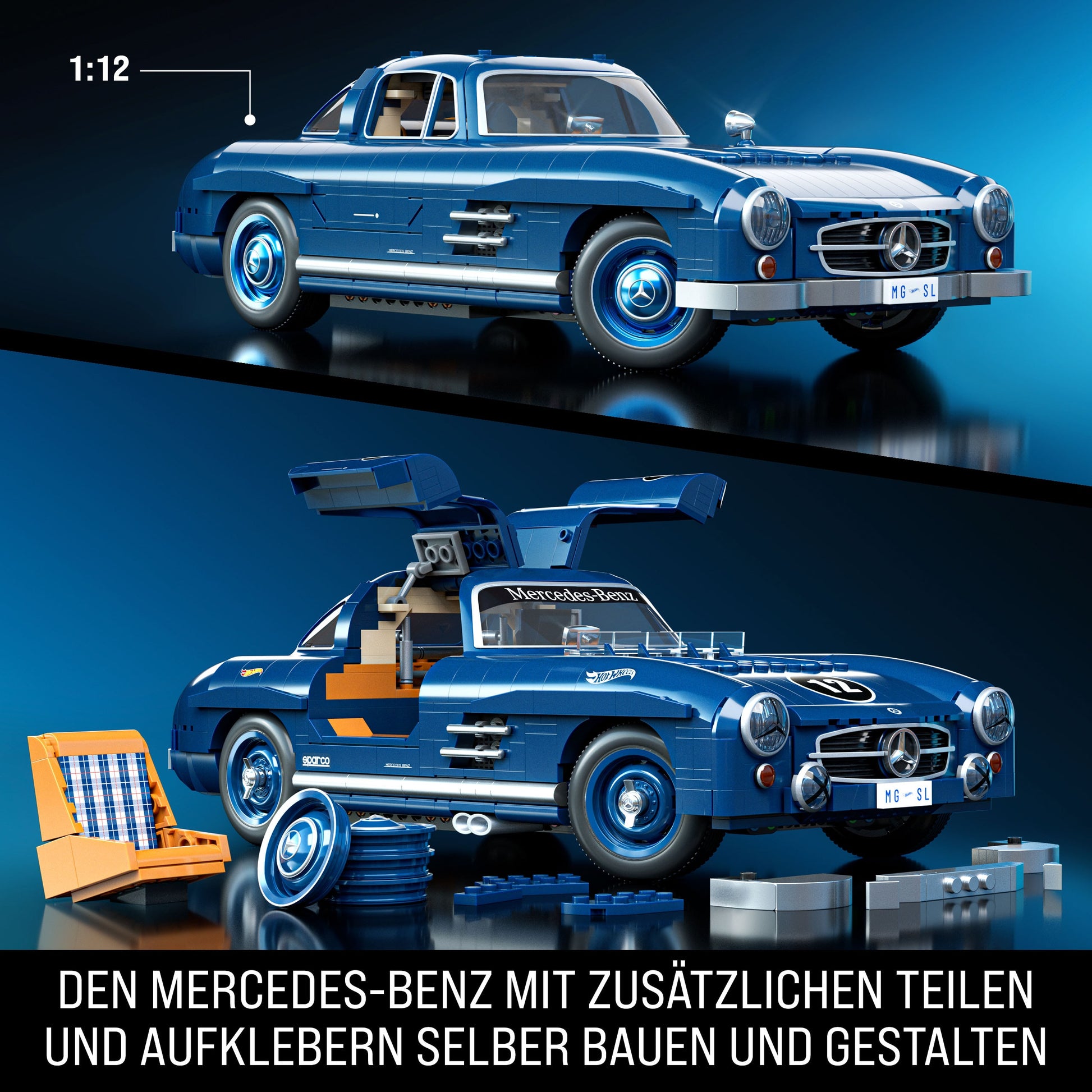 Hot Wheels 3D-Puzzle Mercedes-Benz 300 SL – 1600 Teile – Kunststoff – ab 17 J. – mehrfarbig