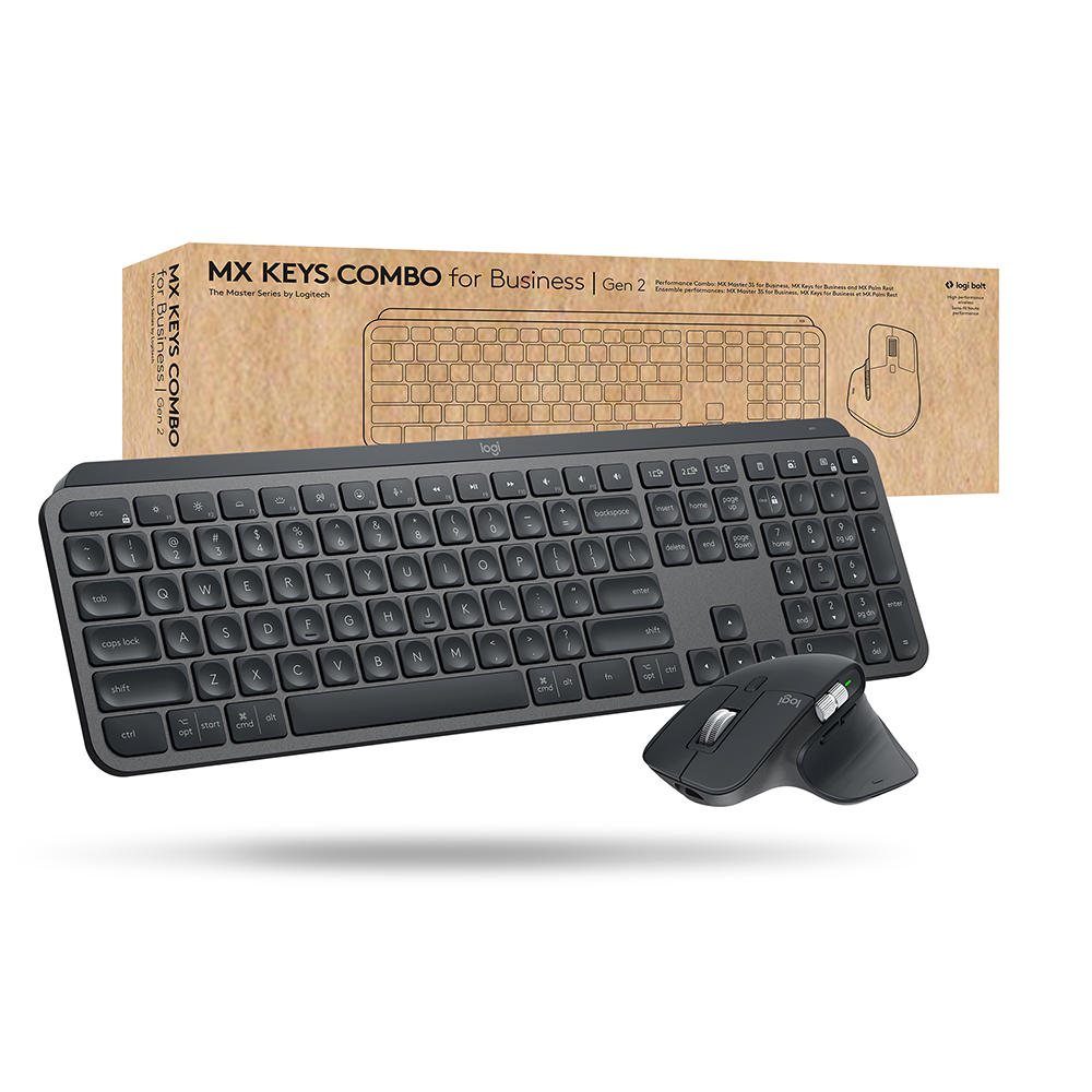 Logitech MX – Tastatur, kabellos (Bluetooth/2,4 GHz), DE-Layout (DE) – für Windows & iOS