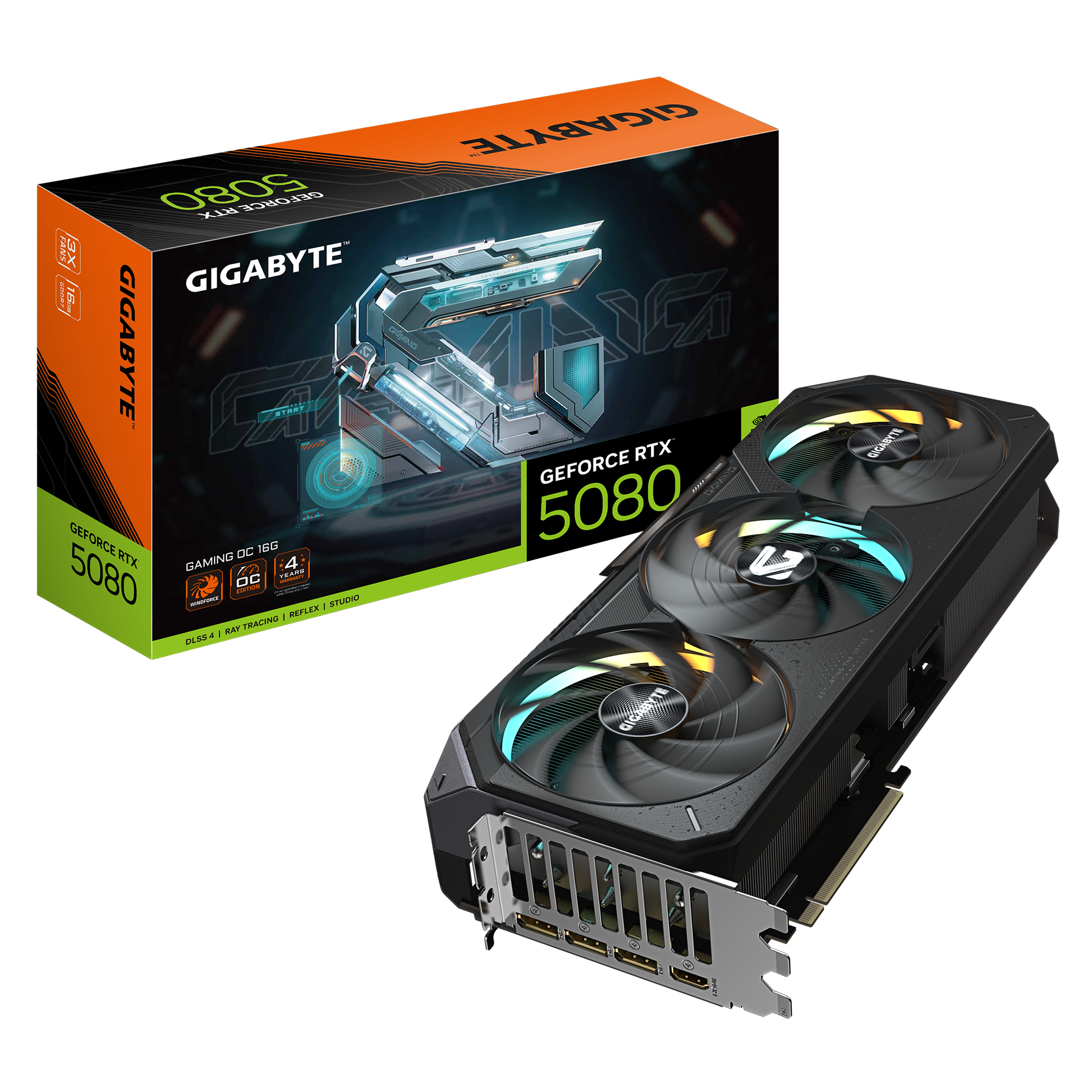 GIGABYTE GV-N5080GAMING OC-16GD – PCIe Grafikkarte – 16 GB GDDR7, 256 Bit, PCIe 5.0, 3×DisplayPort, 1×HDMI
