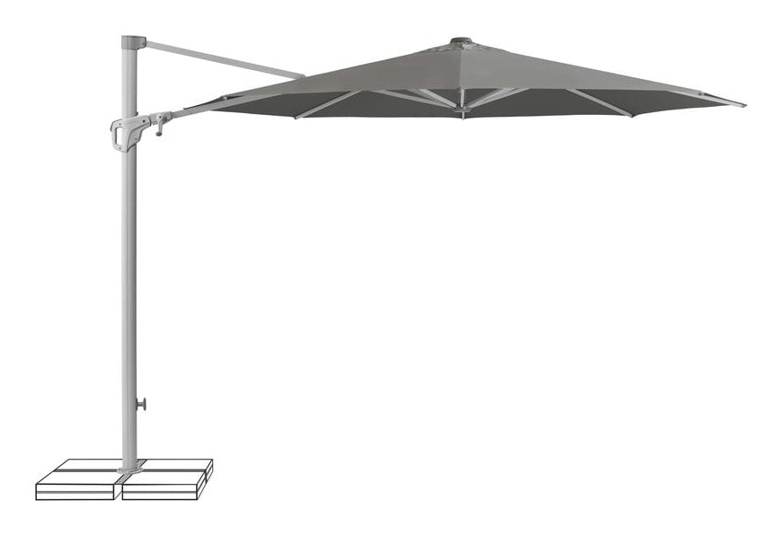 Suncomfort by Glatz Familyflex Terrassenschirm – rechteckig 300 × 300 cm, Aluminium, Steingrau, für Aussenbereich
