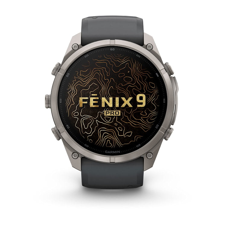 Garmin fēnix 9 Pro 47 mm GPS – Titan Grau, Silikon, Graphit, 100 m, für Android, iOS