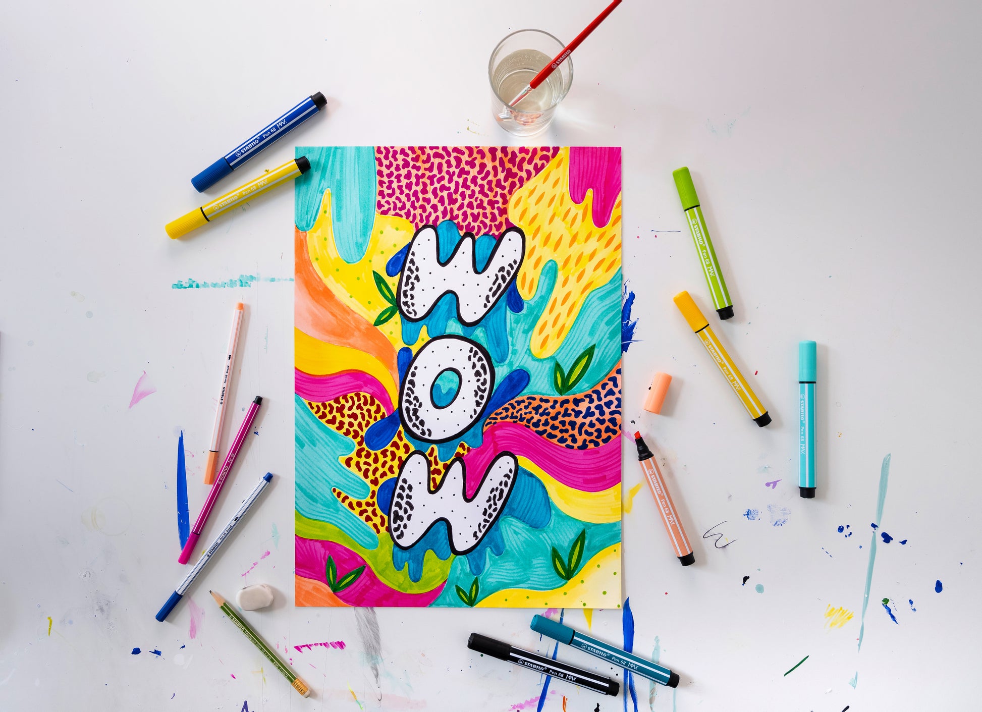 STABILO Filzstifte Pen 68 MAX Arty, Strichbreite 2 + 5 mm, 20 Farben