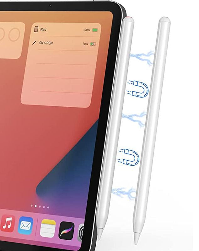 eSTUFF Eingabestift für Apple iPad (6.–10. Gen.), Pro 11"/12,9" (1.–6. Gen.) – USB‑C, magnetisch – Weiss