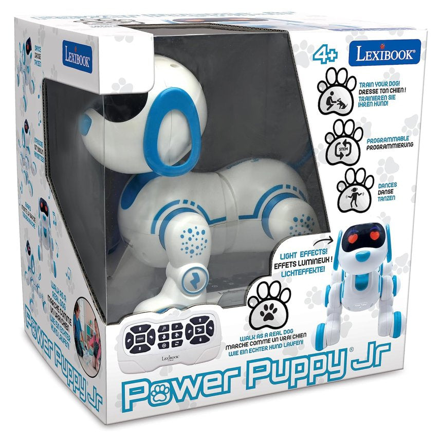 Lexibook Power Puppy Jr Roboterhund – wiederaufladbar, Fernbedienung – 18,0×22,0×12,0 cm – ab 4 J. – blau/weiss