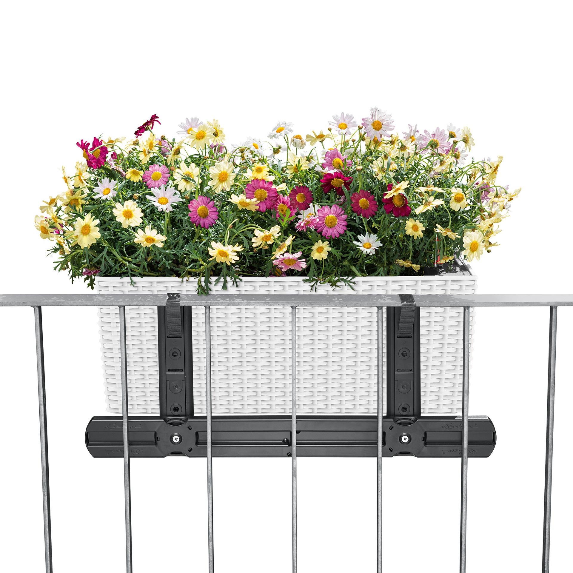 LECHUZA Balkonkastenhalter – Weiss – 45 × 190 × 180 mm