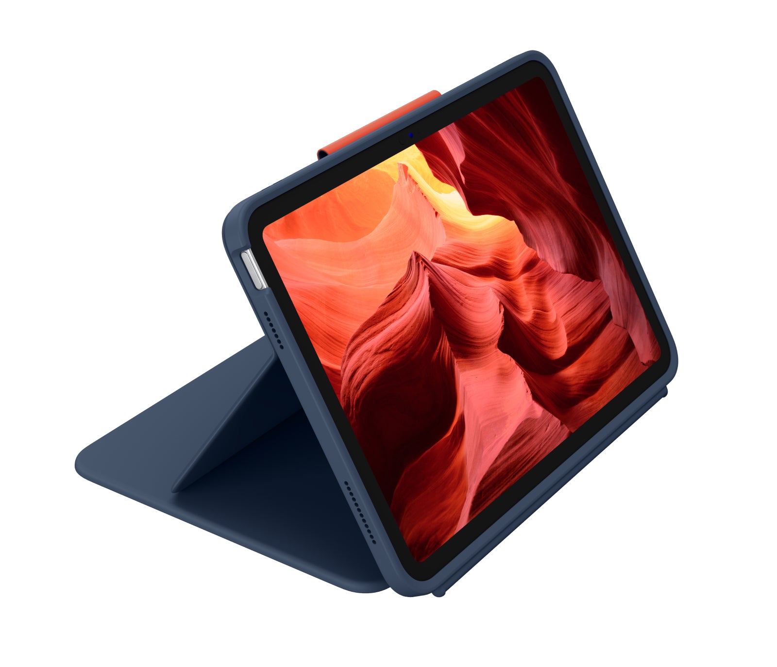Logitech Rugged Combo 4 – Tastatur, DE-Layout (DE), Blau – für iPadOS