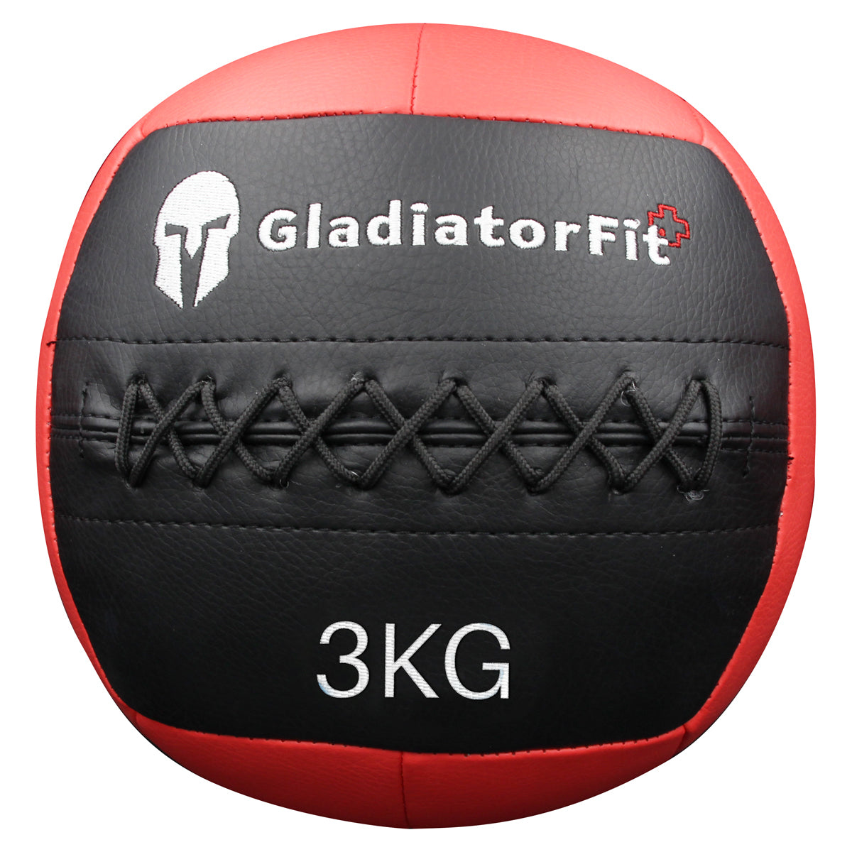 GladiatorFit Medizinball Wall Ball, Ø 36,0 cm, Kunstleder, Schwarz/Rot, 3 kg