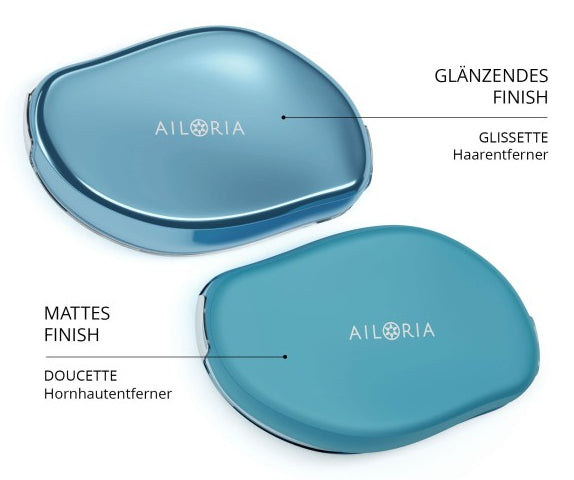 Ailoria Hornhautentferner und Nano-Glas-Rasierer – wasserfest, manuell – hellblau – Kunststoff
