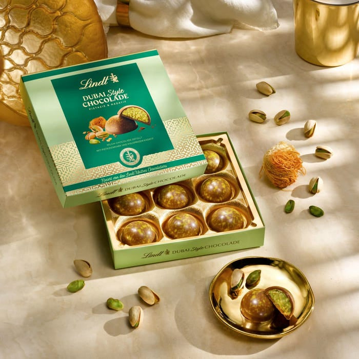 Lindt Dubai Style Pralinen – Pistazie – 90 g