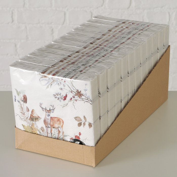 Boltze Servietten Waldtiere – 16,5 × 16,5 cm, 3-lagig – 20 Stück
