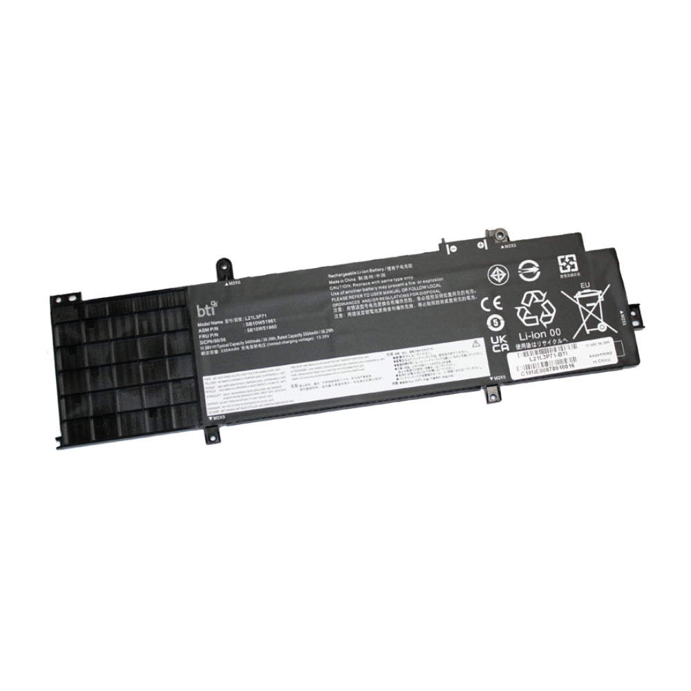 BTI Notebook-Akku – für Lenovo T14 Gen. 3 (AMD) – 39 Wh, 11,58 V (3 Zellen) – Schwarz