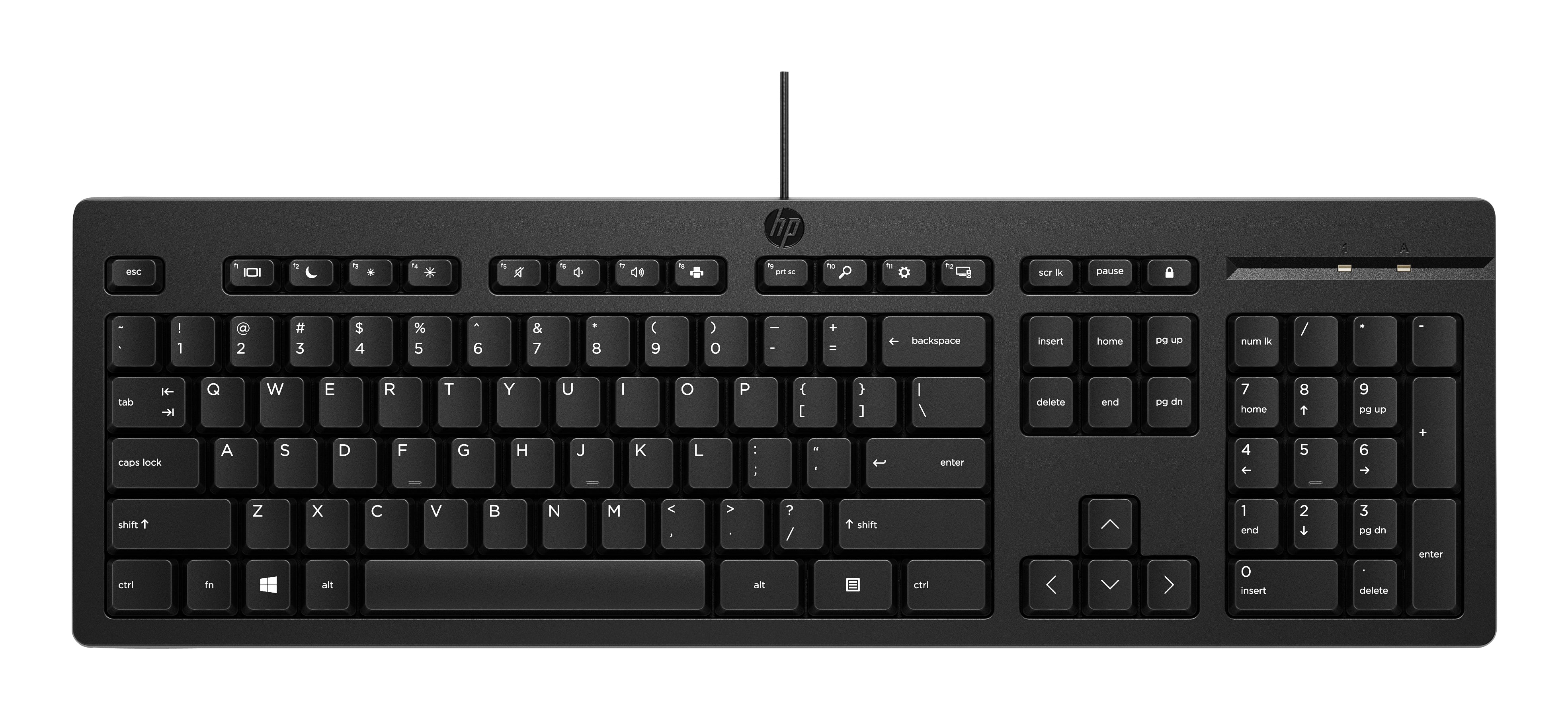 HP 125 G2 – Tastatur – kabelgebunden, USB-A – schwarz – für PCs mit USB-A-Anschluss