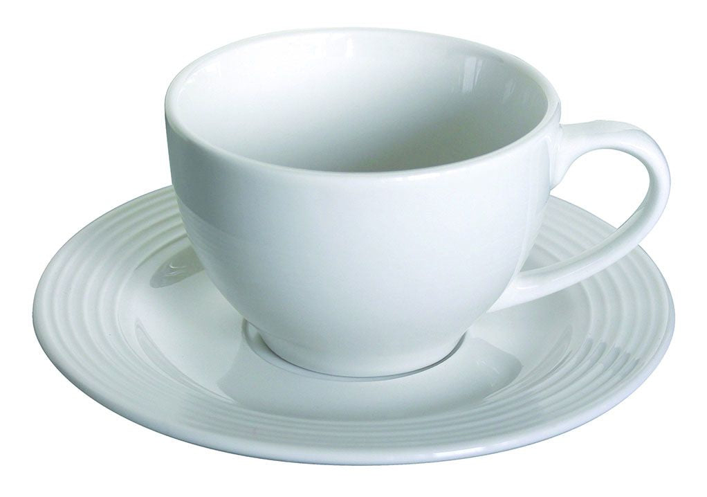 Tognana Porcellane Tognana Kaffeetassen-Set Polis Circles – 6er Set, 200 ml, Ø 8,5 cm, Porzellan, Weiss, spülmaschinenfest