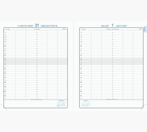 Exacompta Die Geplante Tag 22 – Tagesagenda 2027, 1 Tag/1 Seite, 18,0 × 22,5 cm, Softcover, Schwarz