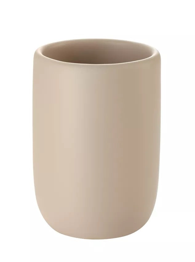 Diaqua Zahnputzbecher Smilla – 7,3×7,3×10 cm, Polyresin, Beige