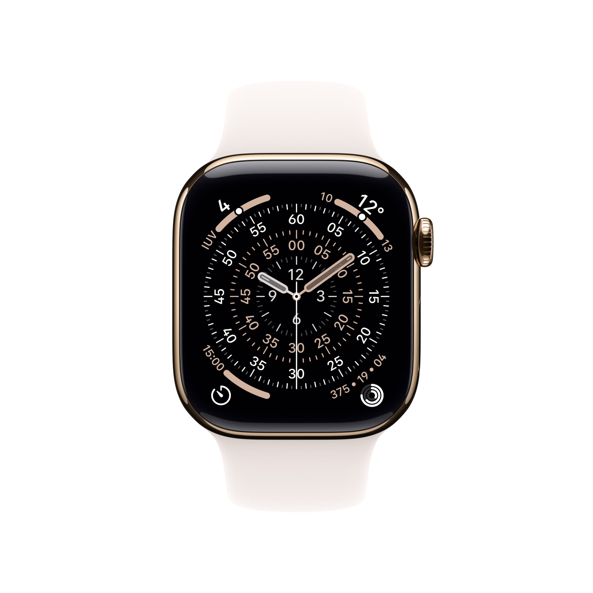 Apple Watch S11 – Smartwatch – 42 mm, LTE, OLED, 50 m, Gold Titan, Bandgrösse S/M, Sportband