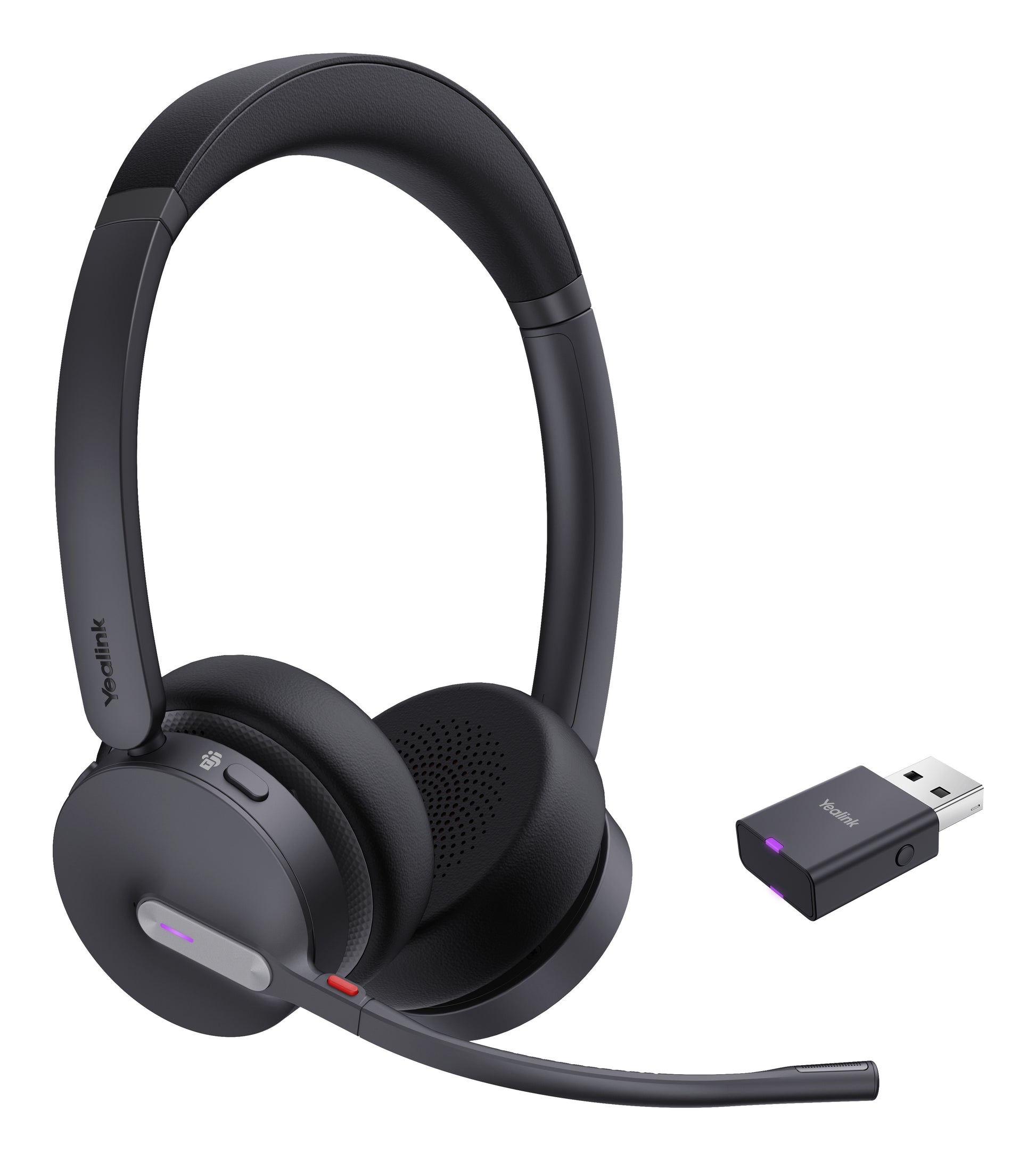 Yealink WH64 – Duo Headset (On-Ear) – Bluetooth, USB (Micro-USB) – für Microsoft Teams – schwarz – bis 16 h