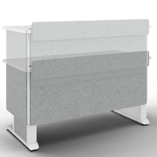 Middle Atlantic Rednerpult – Hochdrucklaminat/PET-Filz/Stahl, Grau/Silber – FML-42AE1MS-FR