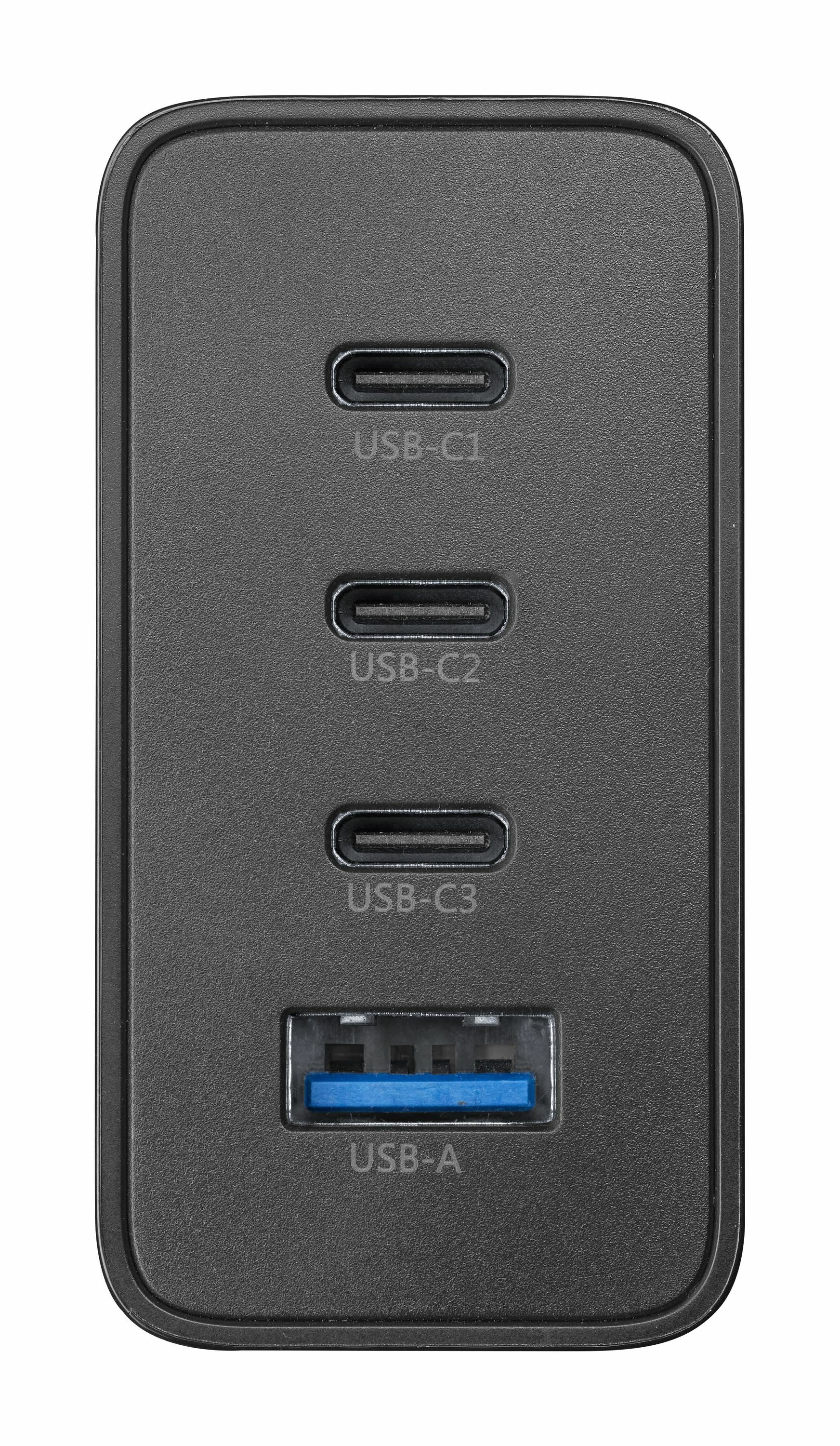 Cellularline NANO GAN USB-Ladegerät 100 W – USB-C×1, USB-A×1 – PD, GaN – Schwarz