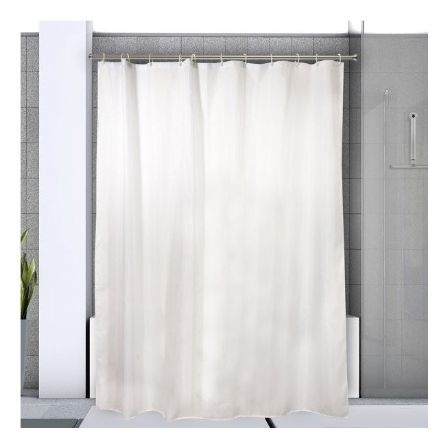 Spirella Duschvorhangstange Kreta – 75–125 cm, Ø2,1 cm, Aluminium gebürstet, Wandmontiert, Silber