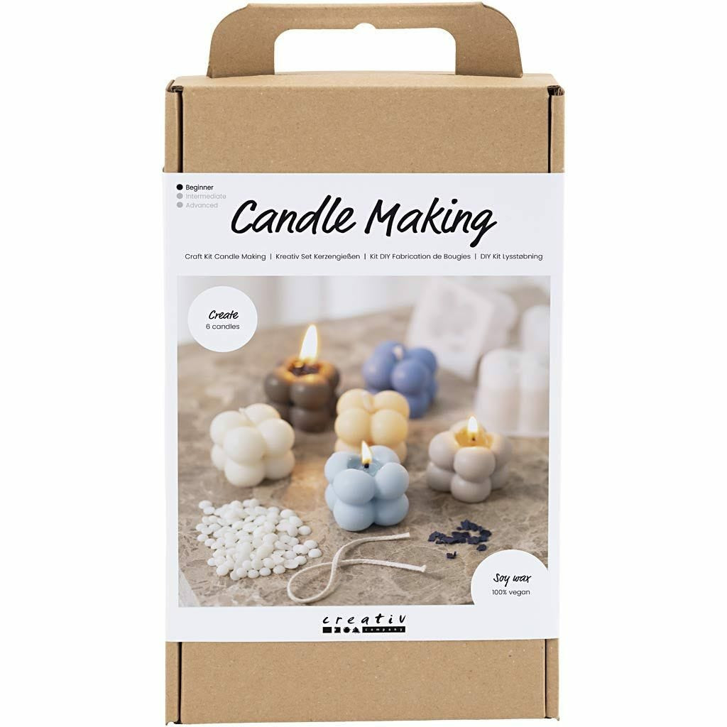 Creativ Company Bastelset Kerzen giessen – inkl. Sojawachs, Silikonform, Docht