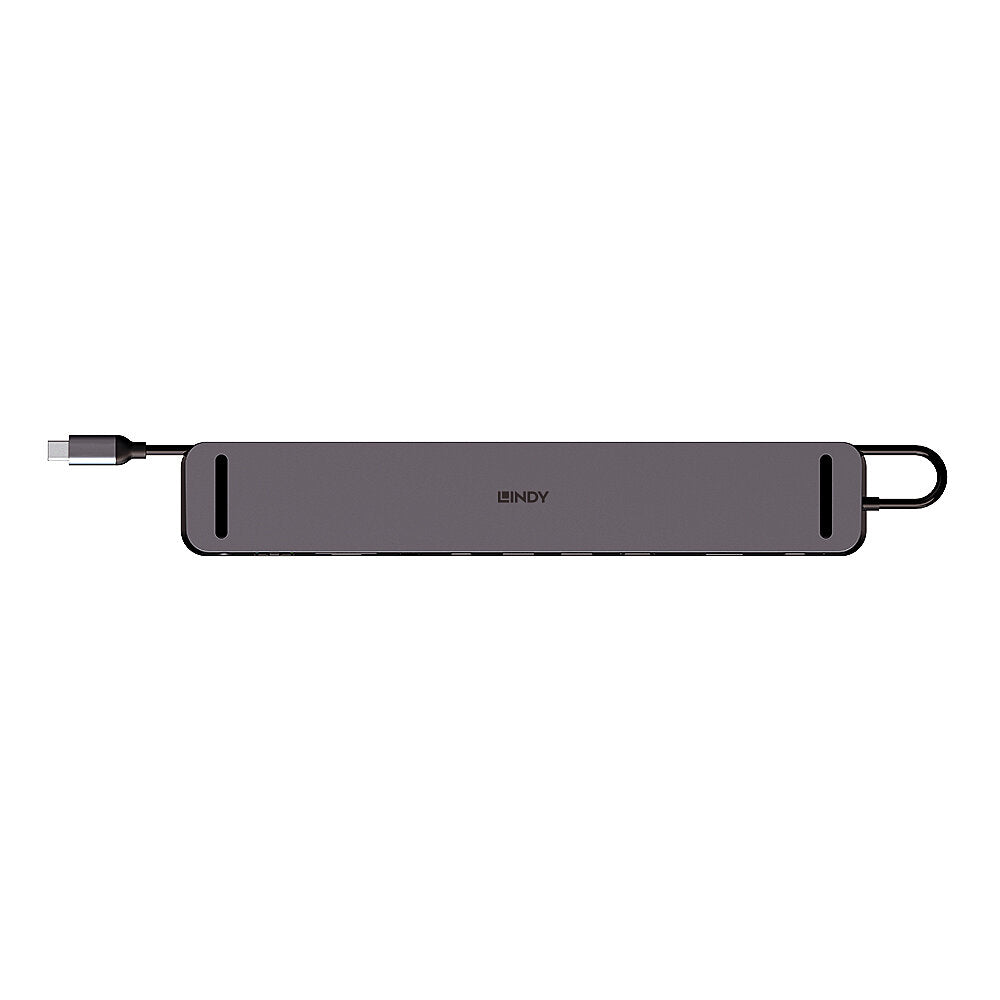 Lindy DST-Mini XT 810 Dockingstation – USB-C, 1× DP, 1× HDMI, 2× USB-A, 2× USB-C, 100 W PD, GbE, SD/microSD