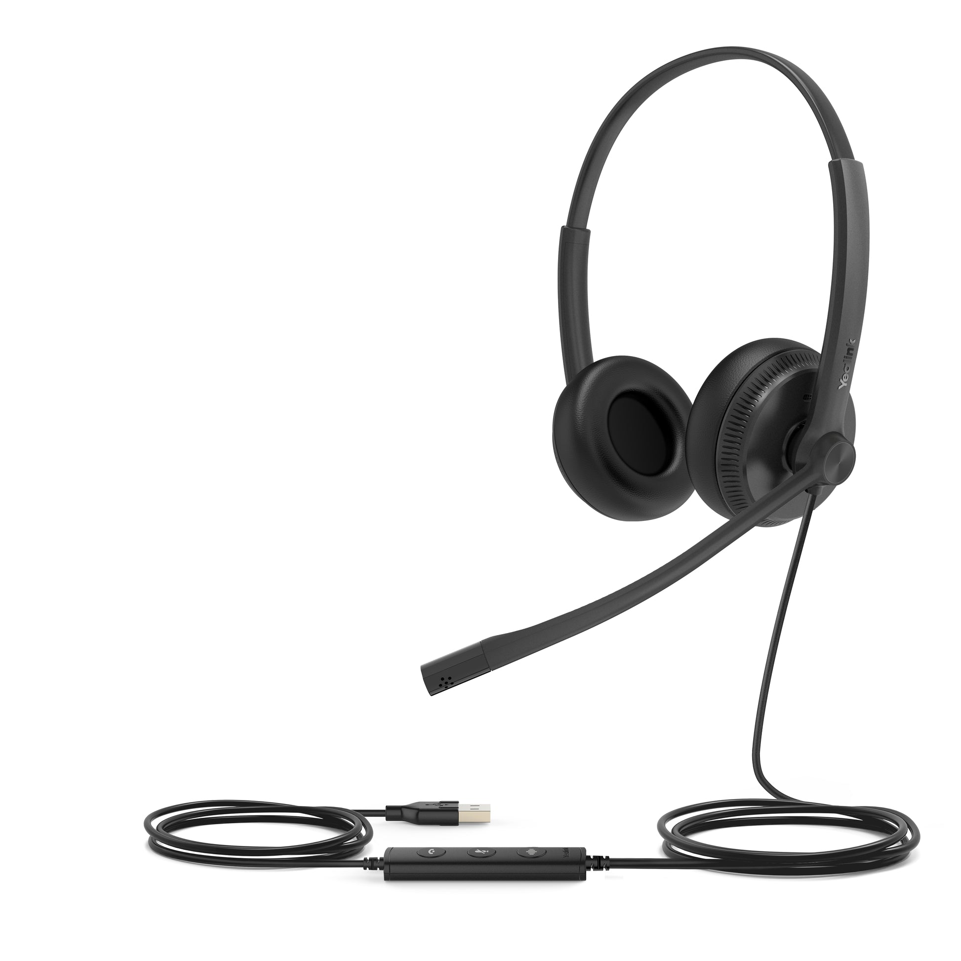 Yealink UH34 Dual UC Headset – On-Ear, Stereo, Kabel, USB-A, für T41S, T42S, T46S und andere, Schwarz