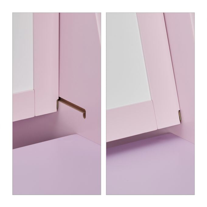 Relaxdays Wandregal/Schweberegal, 10037520 – 1 Boden – 52 × 45 × 84 cm – Gelb/Rosa – MDF, Holz, Polyester