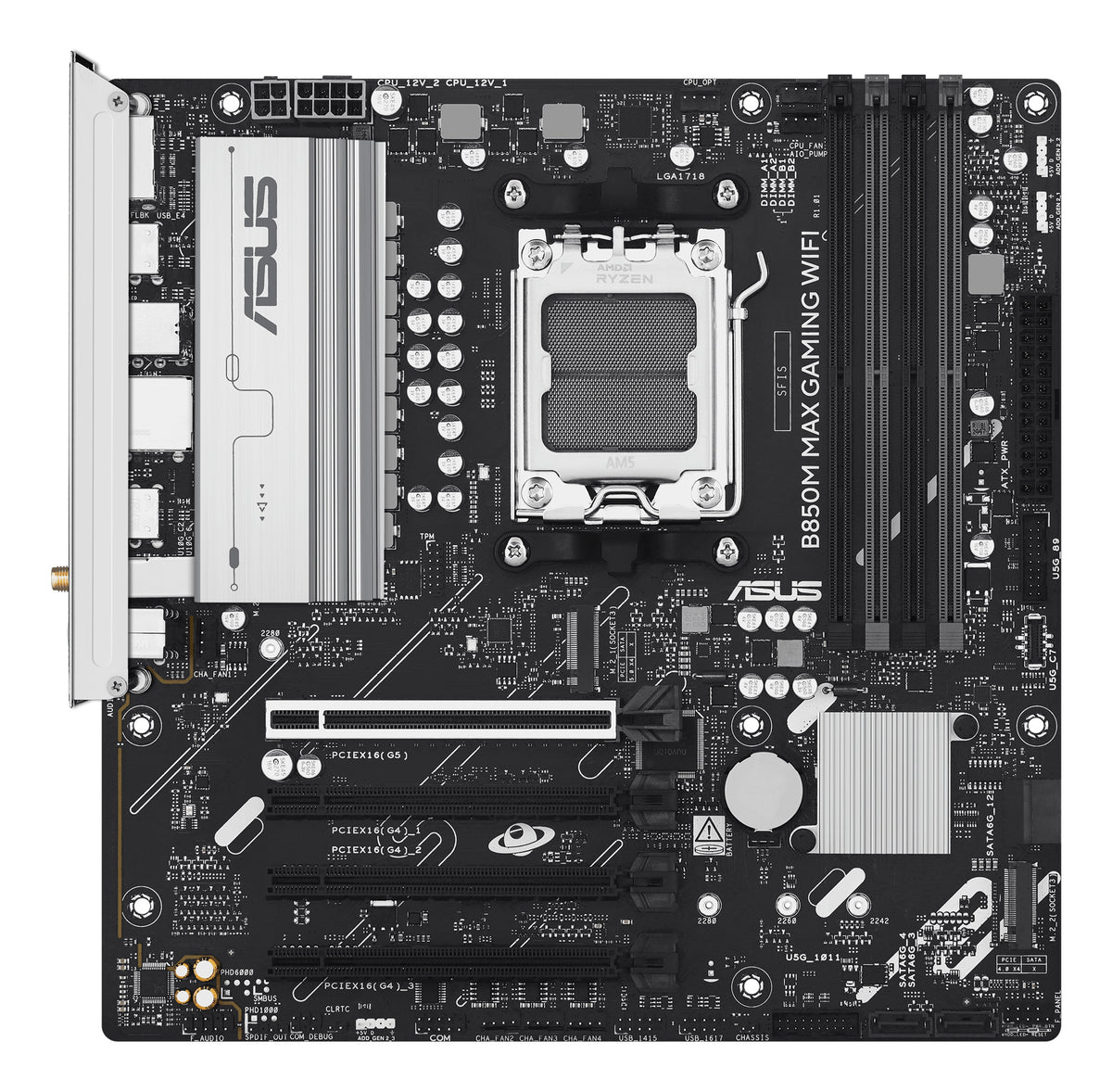 ASUS B850M MAX GAMING WIFI – Mainboard – Sockel AM5, AMD B850, mATX, DDR5