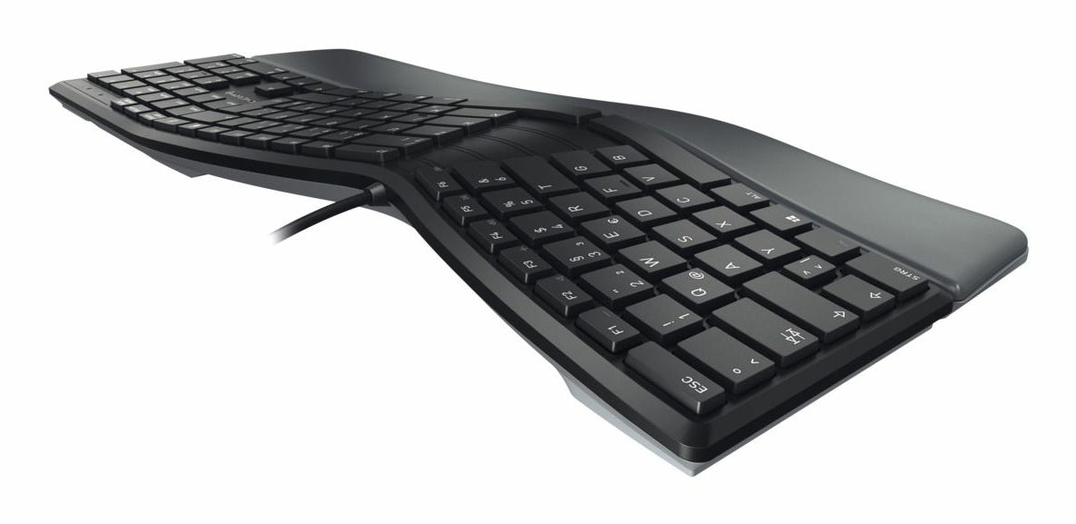 CHERRY KC 4500 ERGO – Tastatur, kabelgebunden (USB), BE-Layout (BE), Fullsize (mit Ziffernblock) – für Windows