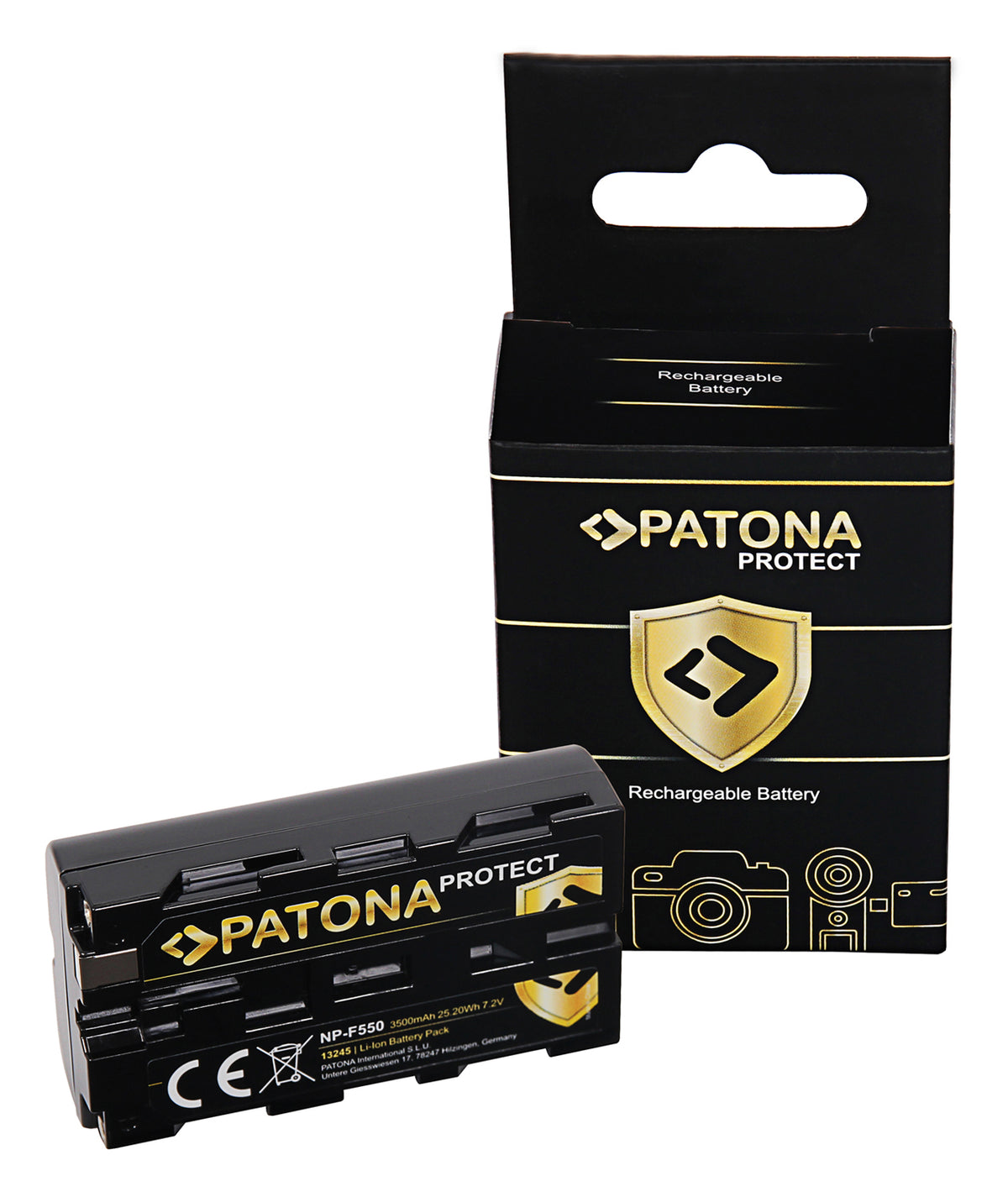 PATONA PROTECT Akku NP-F550 – 3.500 mAh, 7,2 V Li-Ion – für Sony NP-F550, F330, F530 und andere