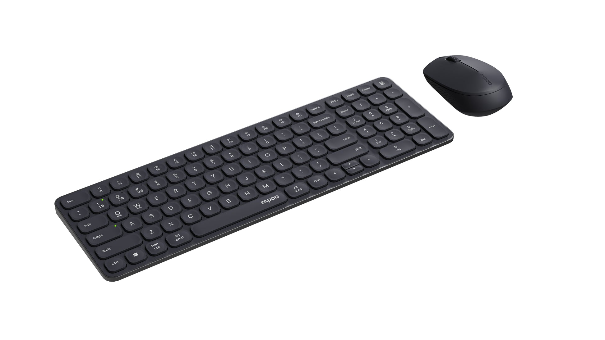 Rapoo 9710M – Tastatur, kabellos (Bluetooth/2,4 GHz), CH-Layout (DE-CH), Fullsize (mit Ziffernblock), grau – f