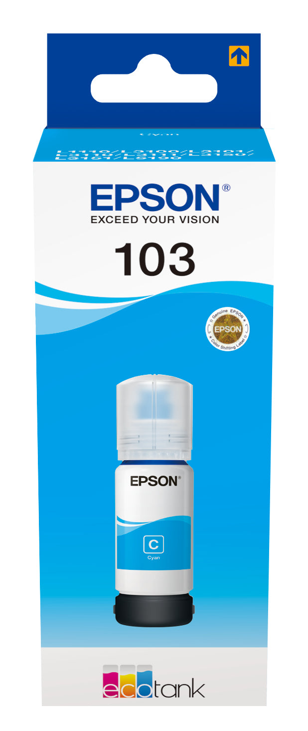 Epson Tintenpatrone 103, Cyan – für EcoTank