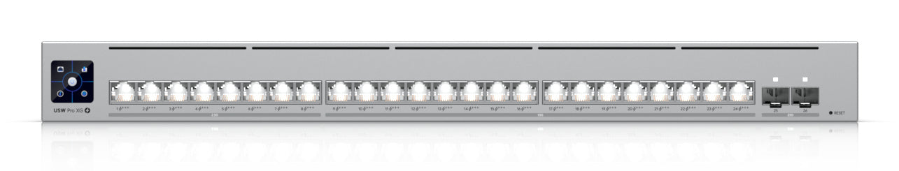 Ubiquiti Managed L3 Switch – 16× 10G, 8× 2,5G, 2× SFP28, PoE, PoE-Budget 720 W, 1U, 19"