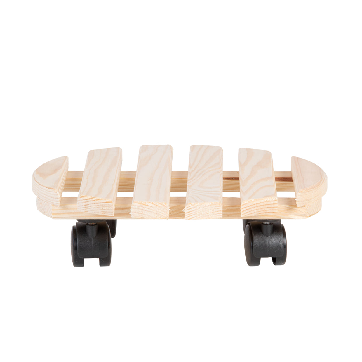 Esschert Design Blumenkübeluntersetzer – Kiefernholz/Polyamid/Polypropylen – Schwarz/Natur – 4 Rollen – Ø 287