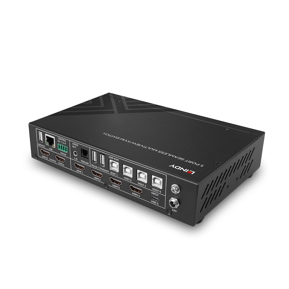 Lindy 32330 – KVM-Switch 5-Port, HDMI/USB, 4K (4096 × 2160), Seamless Multiview