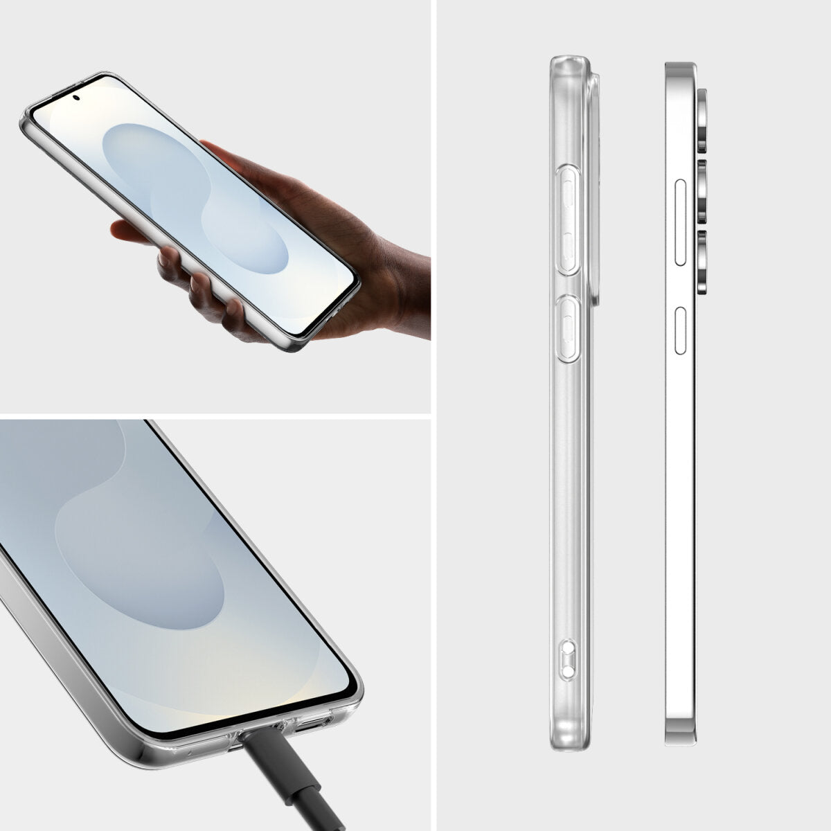 4smarts Backcover – für Samsung Galaxy S25 FE, PC+Gehärtetes Glas, Transparent
