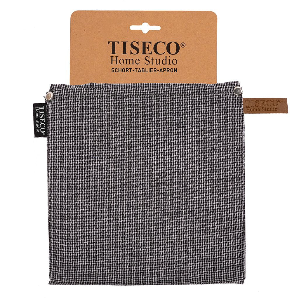 Tiseco Kochschürze Sherlock Checker – Baumwolle, Polyester, 68×85 cm, Grau, 1 Stück
