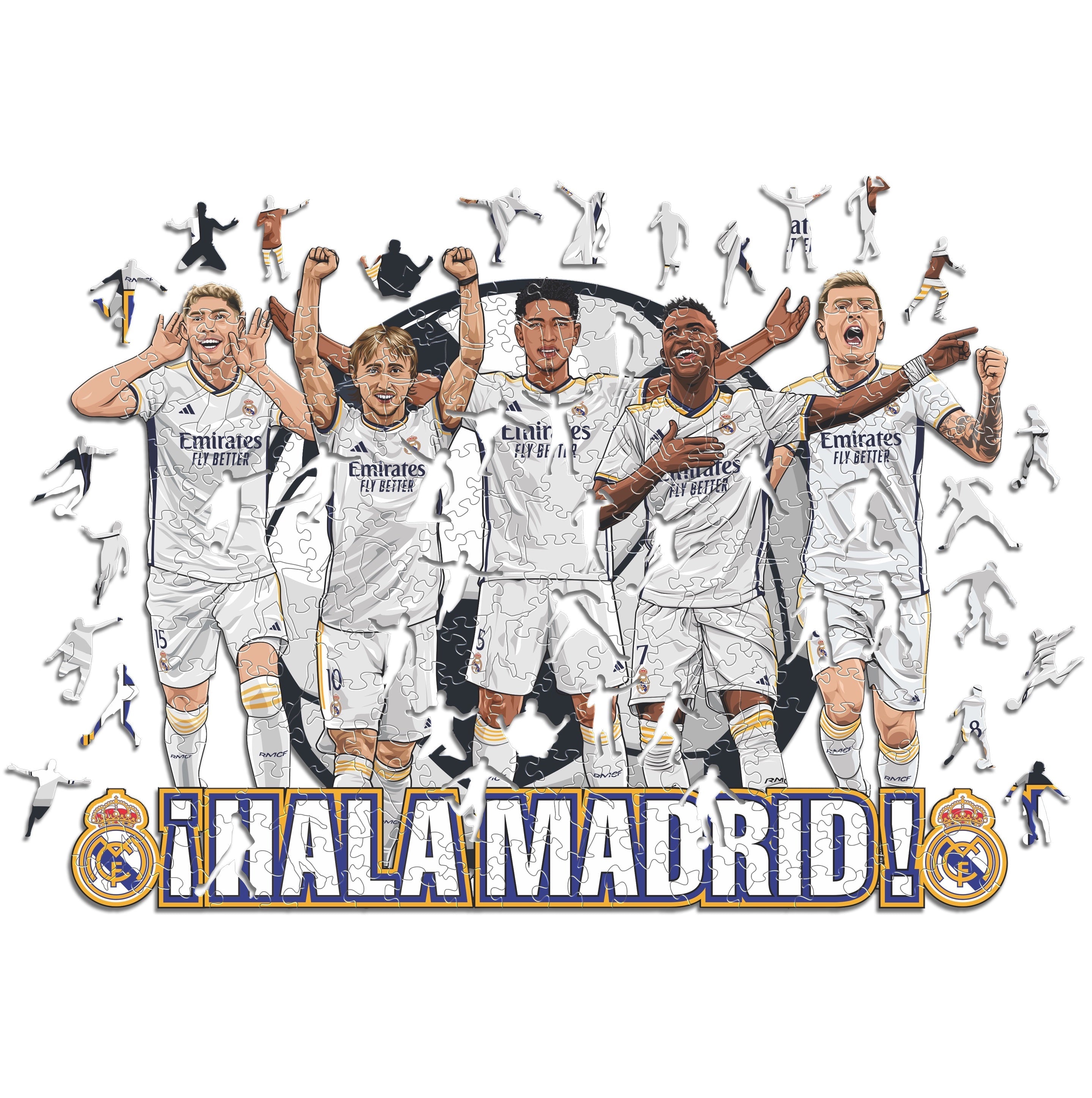 Iconic Puzzles Puzzle Real Madrid CF – 5 Spieler – 270 Teile – 42 × 30 cm – ab 10 J. – Holz