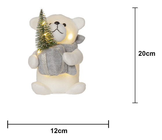 Star Trading Joylight Dekorationsfigur – 12 × 20 × 10,5 cm – Stoff, weiss