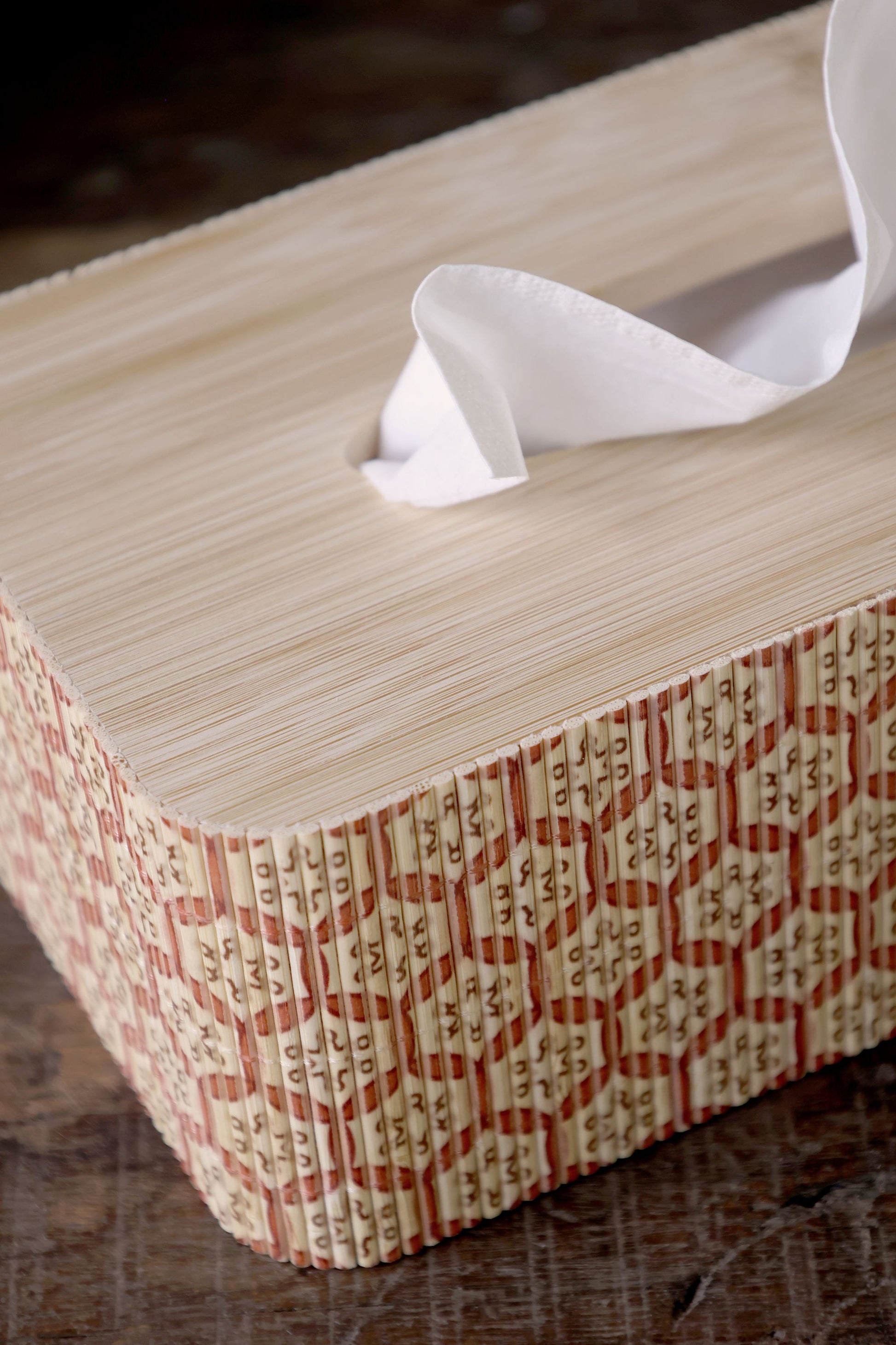 Chic Antique Amilly Aufbewahrungsbox – Bambus – Braun/Rosa – 250 × 80 × 130 mm
