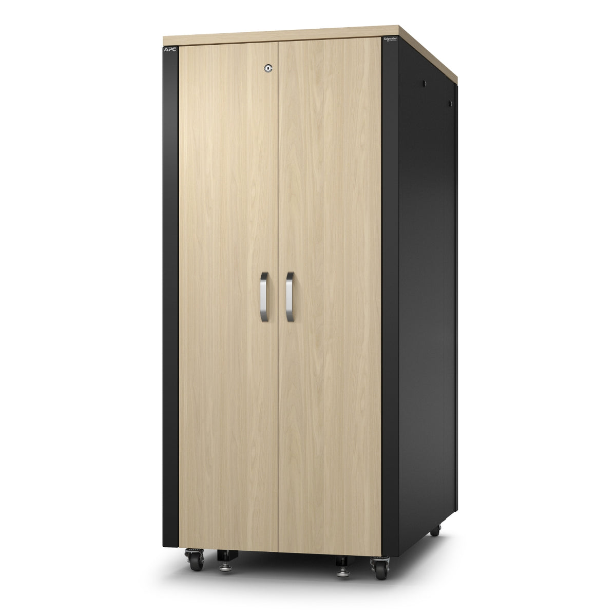 APC 19" Netzwerkschrank 32U, abschliessbar, 750 × 1130,4 × 1675 mm, Ahorn, Schwarz