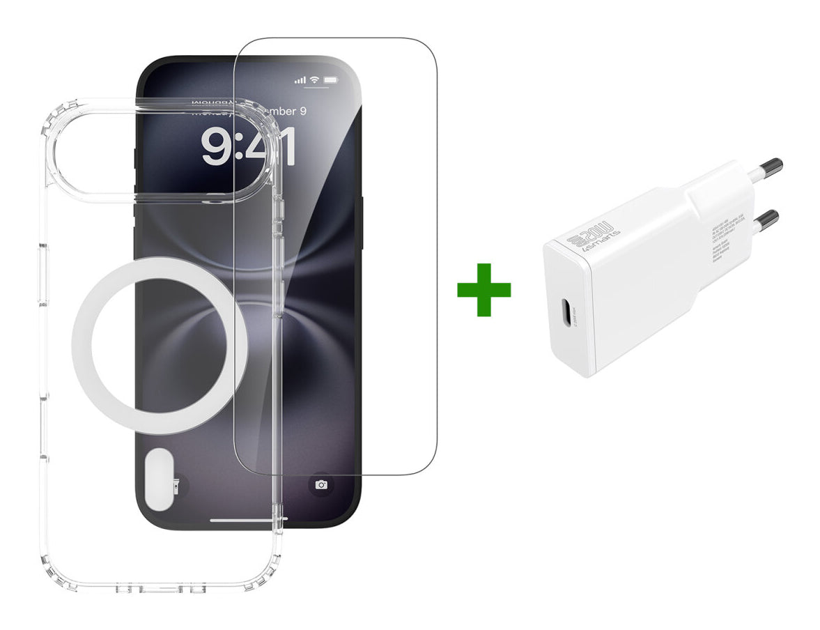 4smarts Backcover – für Apple iPhone 17 Air – MagSafe, Gehärtetes Glas, Transparent