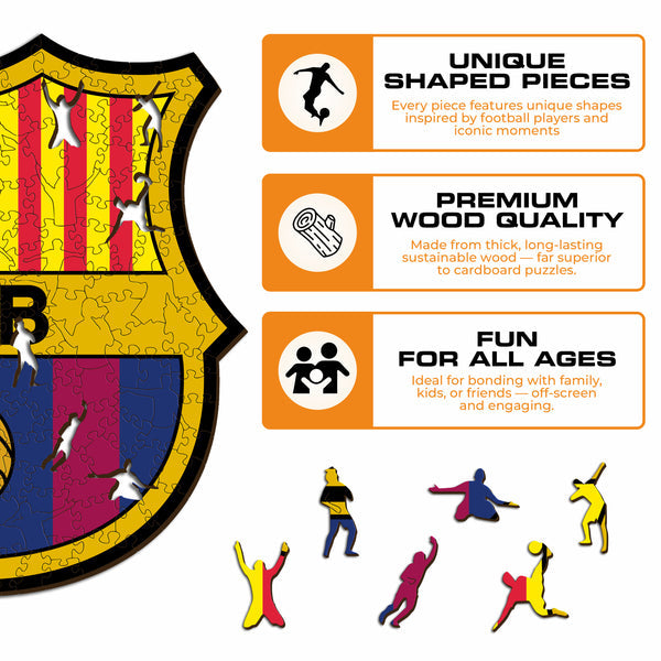 Iconic Puzzles Puzzle FC Barcelona Logo – 150 Teile – 24,5×25 cm – ab 10 J.