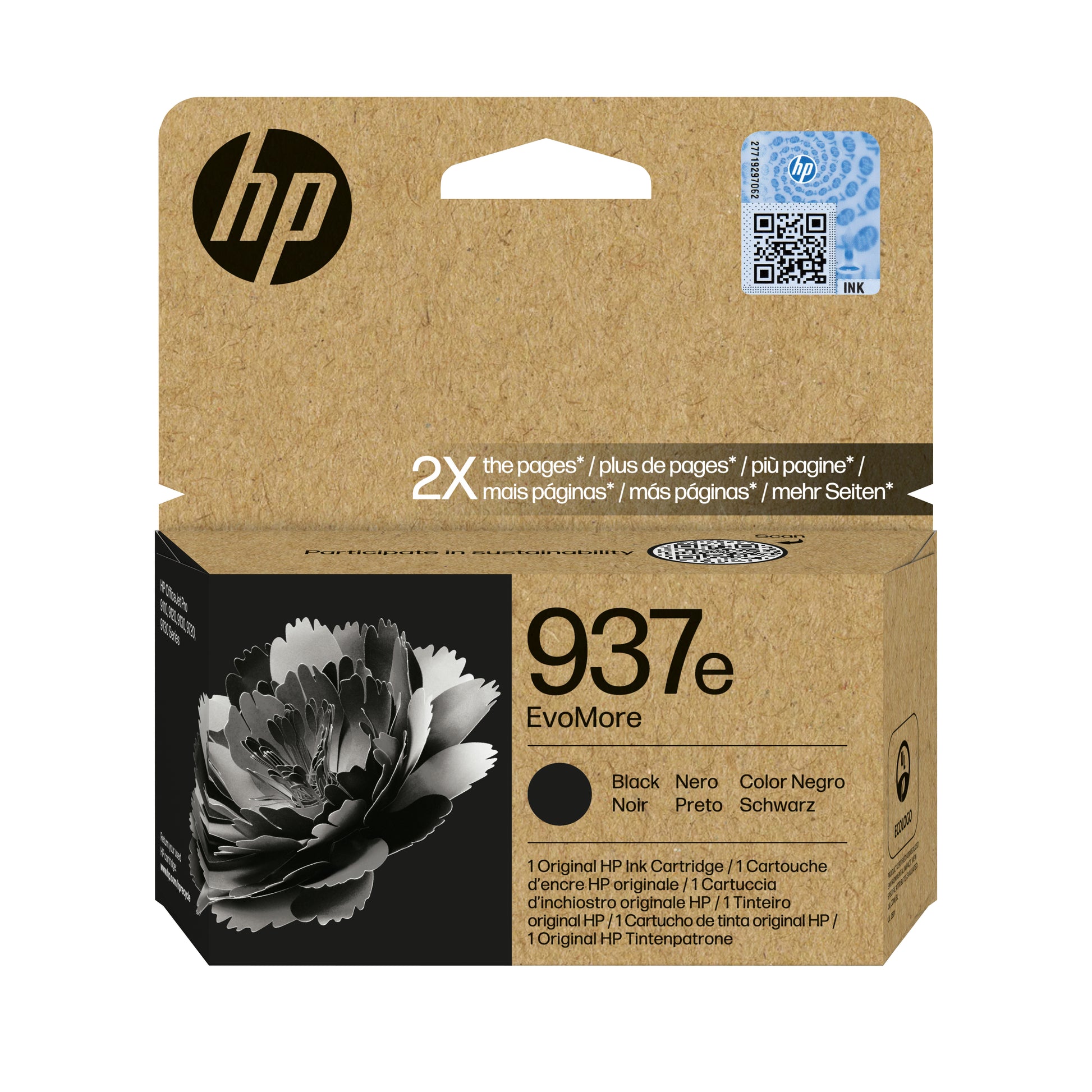 HP Tintenpatrone 937E EVOMORE, Schwarz