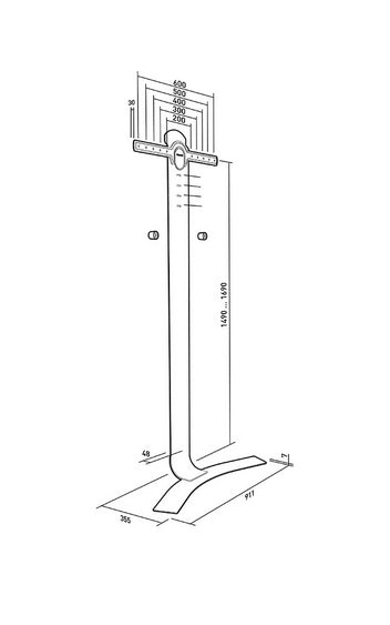 Erard STANDiT PRO – Displayständer, höhenverstellbar, für 70", VESA 300×200, bis 45 kg, schwarz